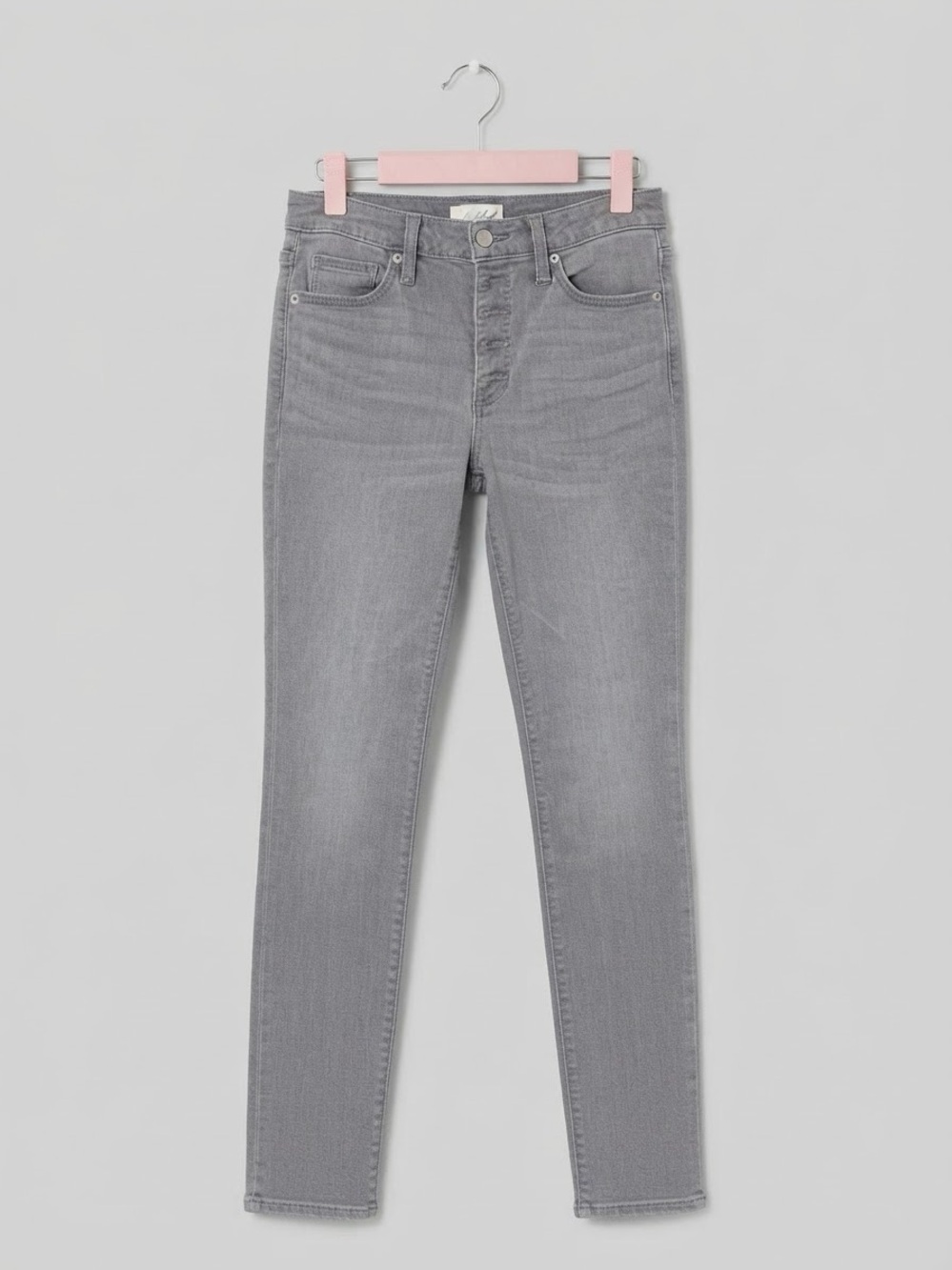 Universal Thread Gray Button-Fly Skinny Jeans Frayed Hem 4/27/R